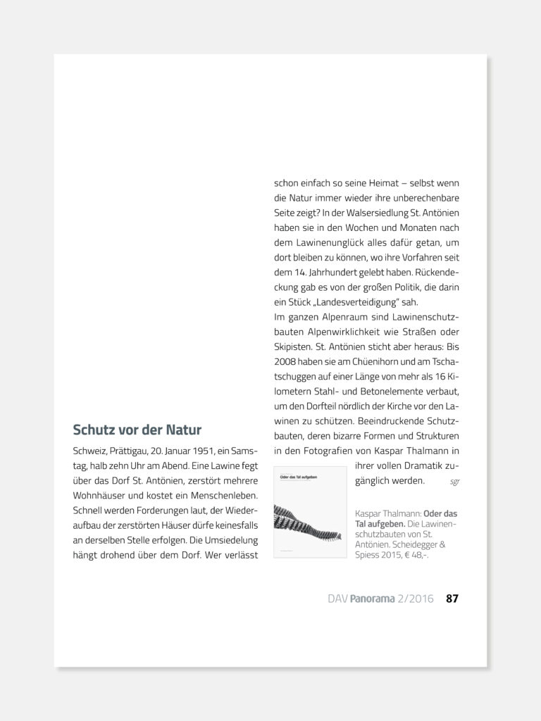 Oder das Tal aufgben