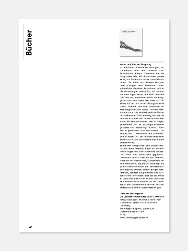 Oder das Tal aufgeben